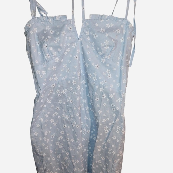 Cottagecore Light Blue Floral Mini Dress - SHEIN Size Small - Picture 3 of 5